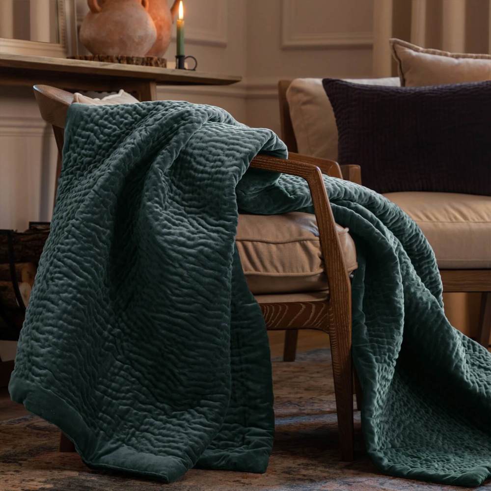 Lucy Velvet Quilted Throw
